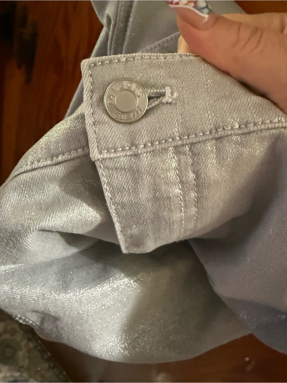 Talbots Metallic Silver Slim Ankle Jean - Women's - Picture 4 of 5